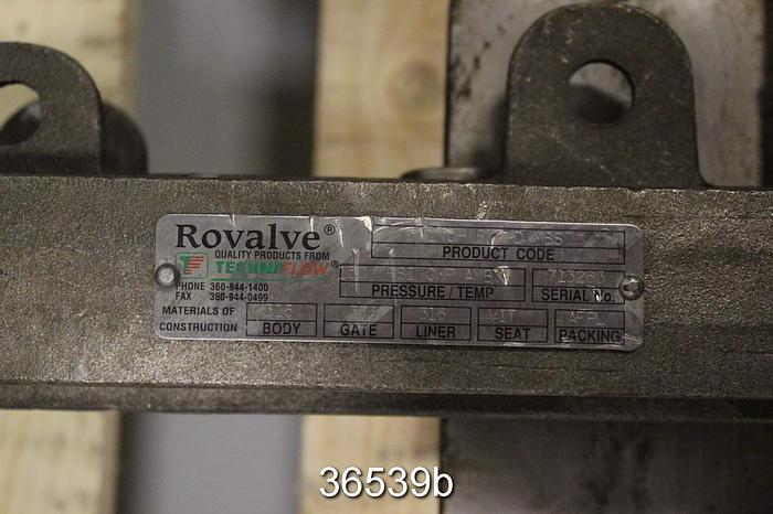 Used Rovalve 6" Hand Operated Knife Gate Valve, S17-DMSS #36539