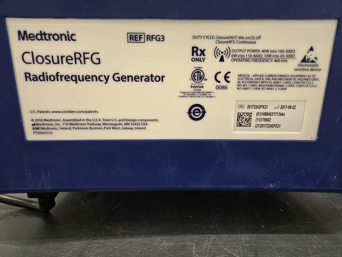 Used Medtronic COVIDIEN RFG3 ClosureRFG Radiofrequency Generator