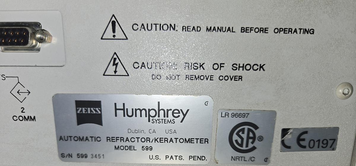 Used ZEISS Humphrey 599 Automatic Refractor/Keratometer
