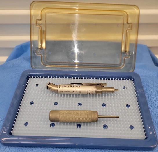 Used Hall Surgical 5053-09 Micro 100 Drill & 5052-10 Hose & Hex Wrench & Case
