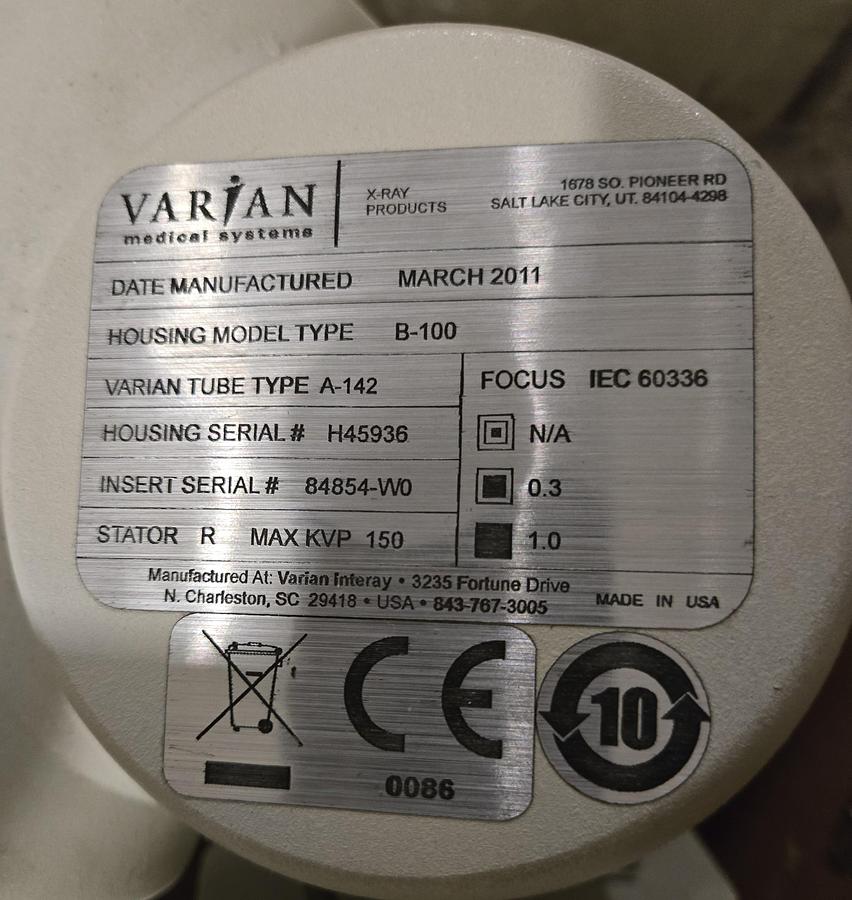 Used Varian A-142 B100 TUBE