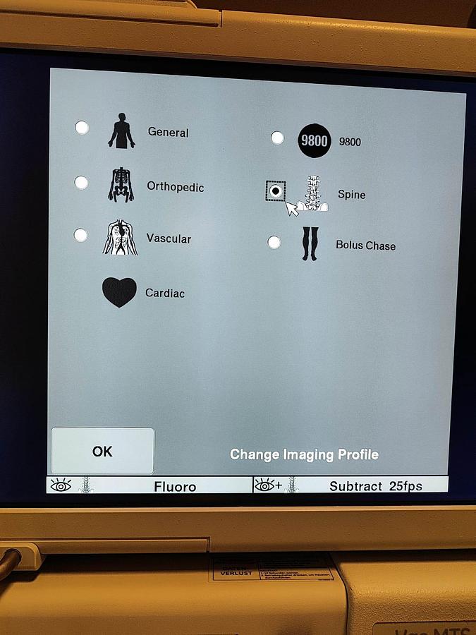 Used GE OEC 9900 Elite Vas MTS MD (Motor Driven - 12" II)