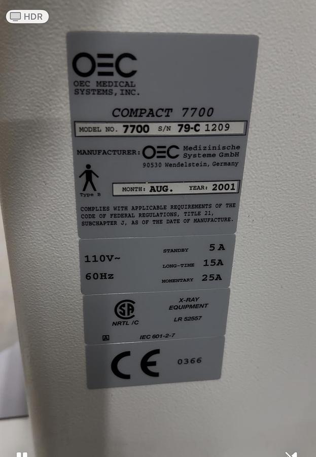 Used OEC COMPACT 7700 