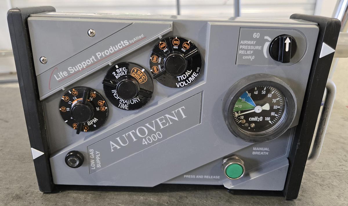 Used Allied Life Support Products AutoVent 4000 Transport Ventilator