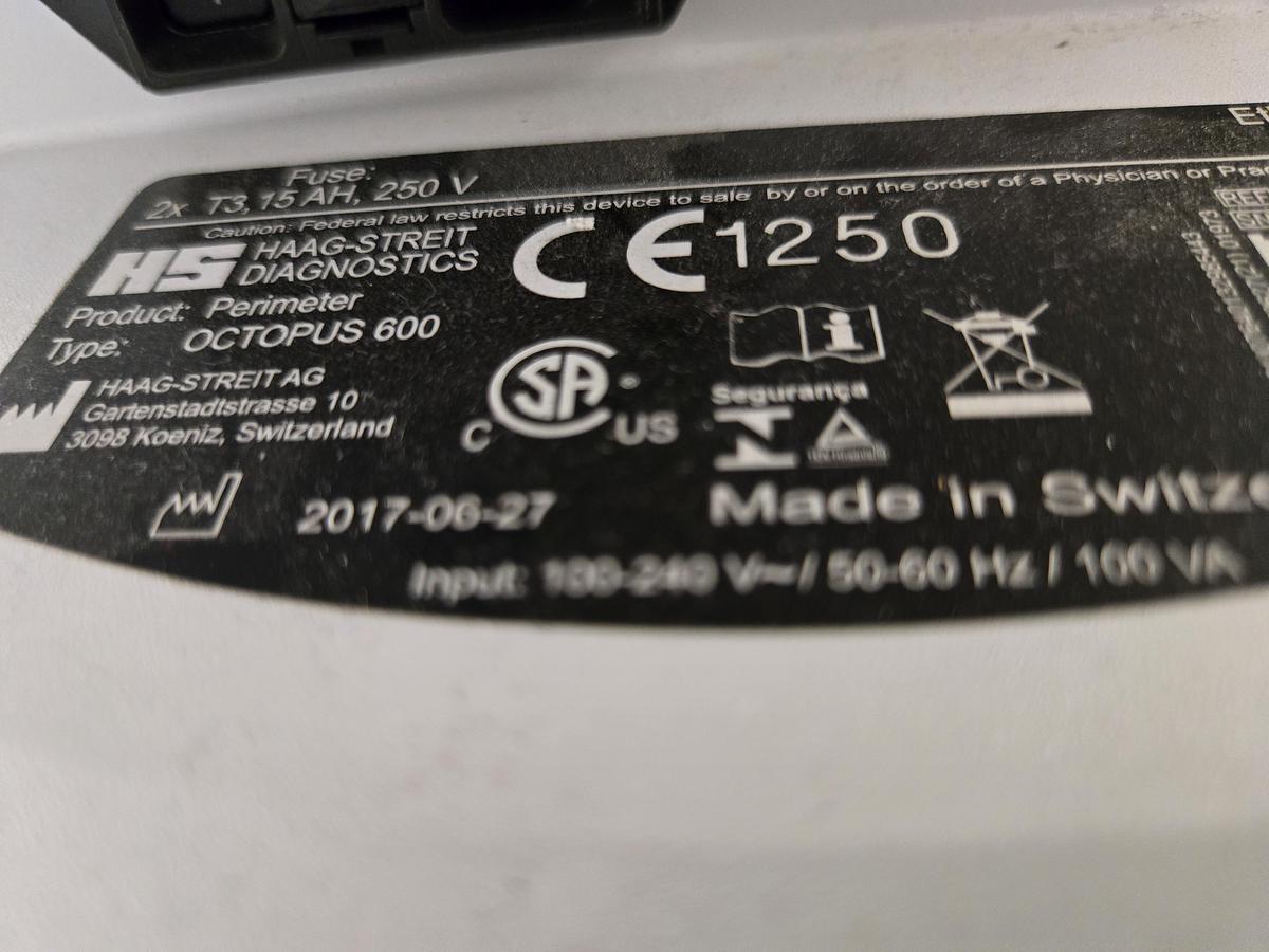 Used HAAG-STREIT Octopus 600 EyeSuite Perimeter Visual Field Analyzer