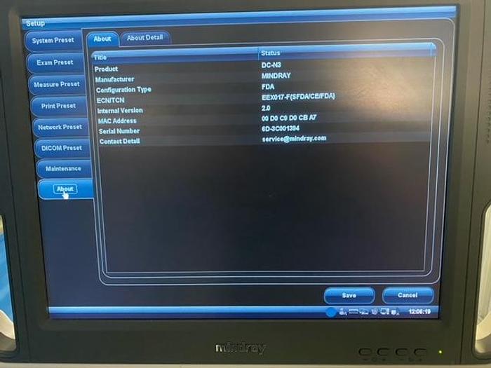 Used MINDRAY DC-N3 Ultrasound System