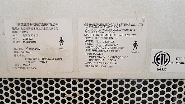 Used GE  2326492 LightSpeed  CT PDU (NGPDU H4 Power Distribution Unit)