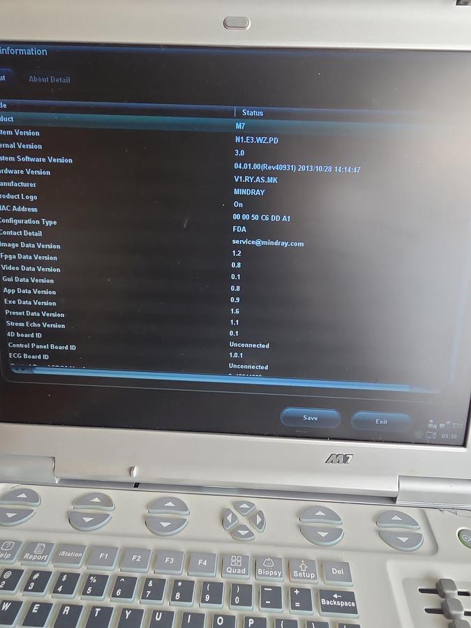 Used Mindray M7 Portable Ultrasound - 3 Transducers & Carry Case