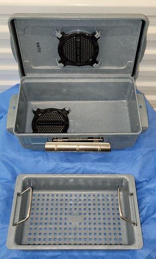 Used STERIS TG28AA STERILIZATION CASE W/INSIDE TRAY (10.5"L × 6.5"D × 3"H)