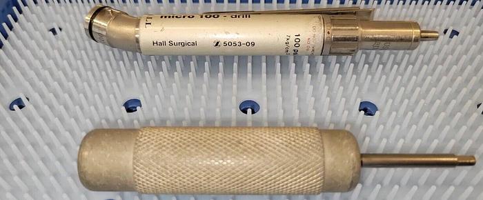 Used Hall Surgical 5053-09 Micro 100 Drill & 5052-10 Hose & Hex Wrench & Case