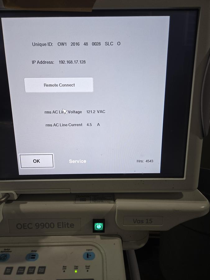 Used GE OEC 9900 ELITE Vas 15 C-ARM SYSTEM (12" II)