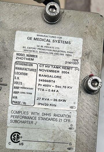 Used GE LightSpeed CT 2161307 HV Anode Tank