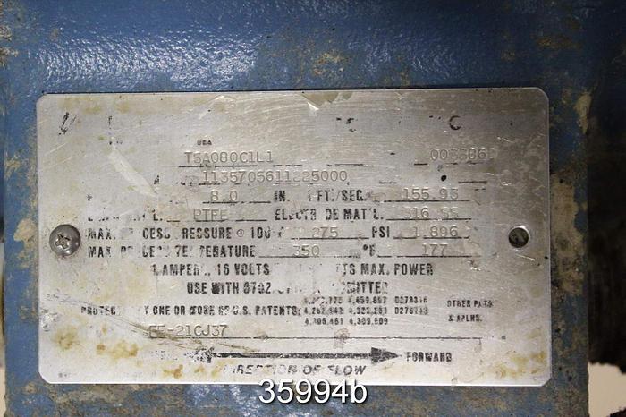 Used Rosemount 8" Magnetic Flow Tube, TSA080C1L1 #35994