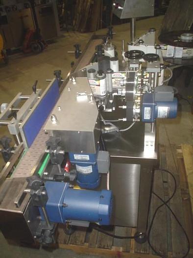 NEW WRAPAROUND PRESSURE SENSITIVE LABELER MODEL YT WITH HOT STAMP CODER