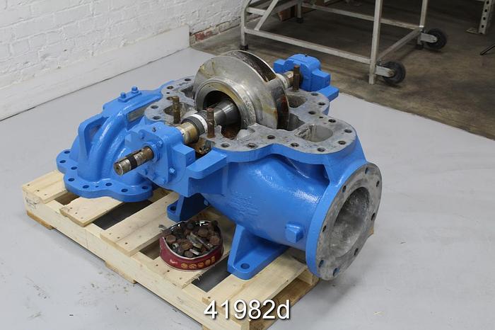 Used Goulds 3410 6x8x14 Split Case Pump, SS Casing, 5-Vane Single Straight 12.25" Impeller #41982