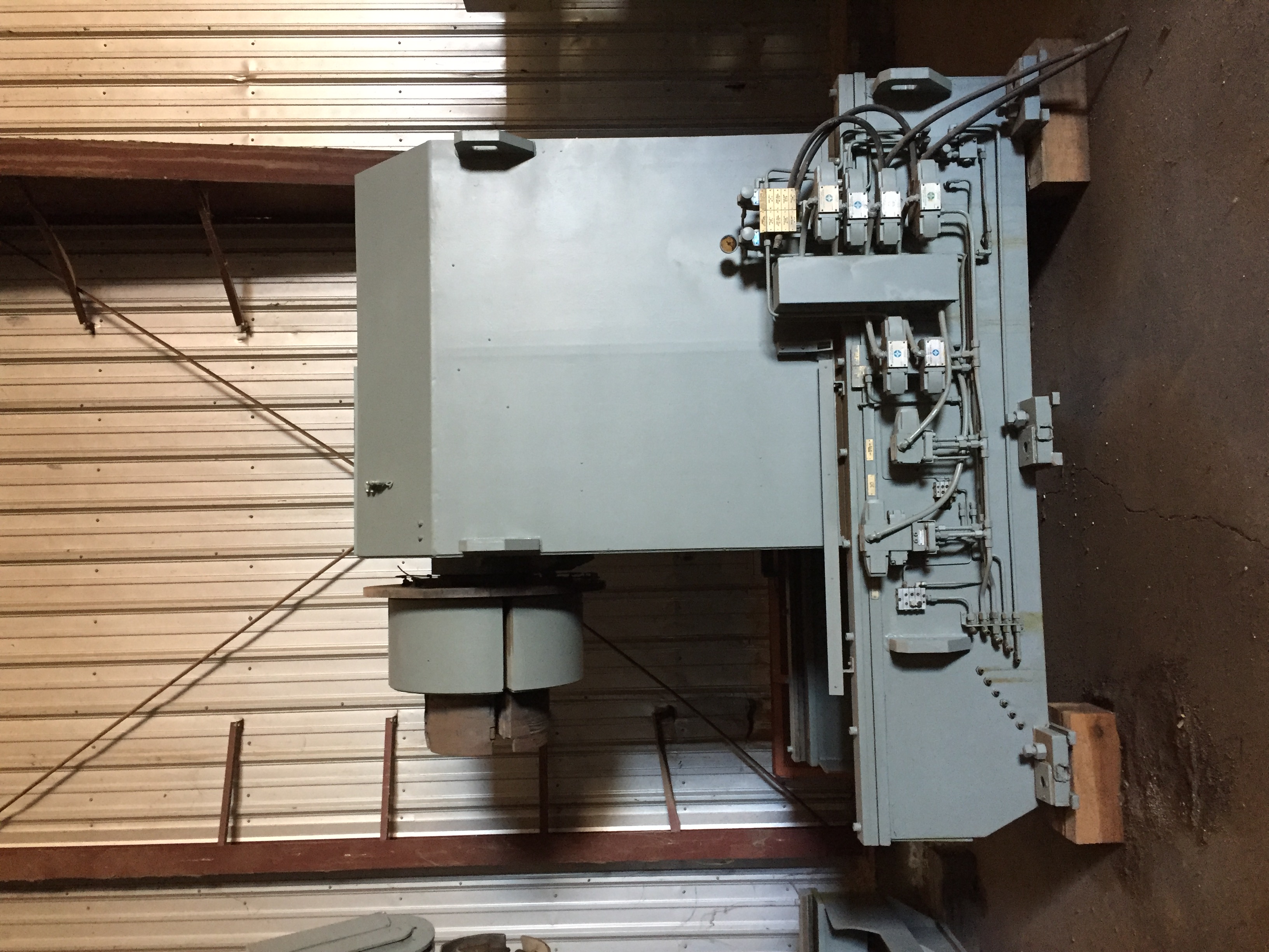 Used 75,000 lb SESCO Twin Mandrel Un-coiler; 84" wide; With Coil Car. Mfg. 1982