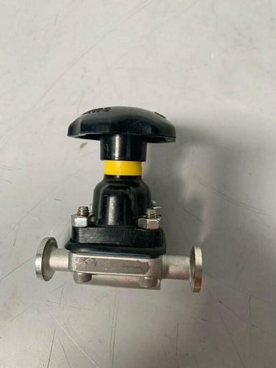 Used Saunders Stainless Steel Diaphragm Valve w/ 1" Sanitary Fitting