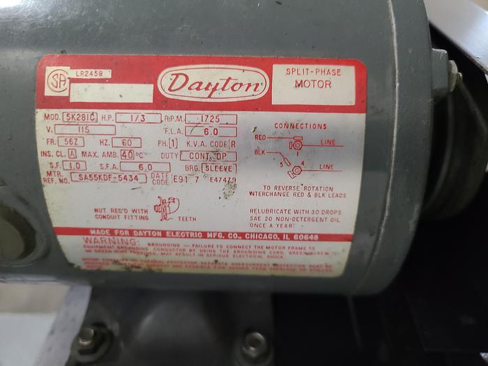 Used Dayton 1" Belt Sander with Dayton Work Stand Metal Sanding