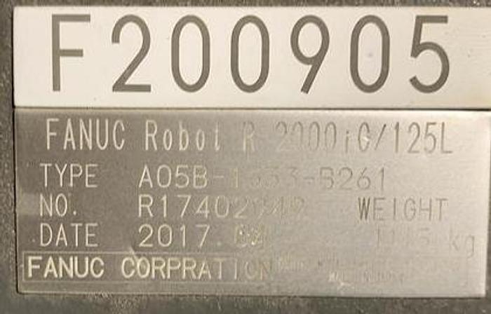 Used FANUC R2000iC/125L 6 AXIS CNC ROBOT WITH R30iB CONTROLLER, IR VISION, 125KG X 3,100 MM H REACH