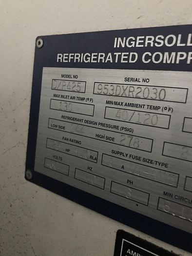 Used 75HP INGERSOLL-RAND WATER COOLED AIR COMPRESSOR