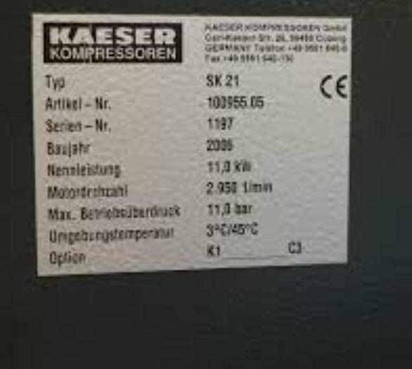 Used Kaeser SK21 Air Compressor