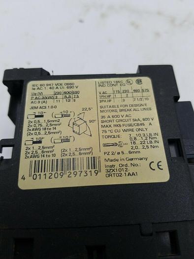 Used Siemens IEC 60 947 VDE 0660 Contactor