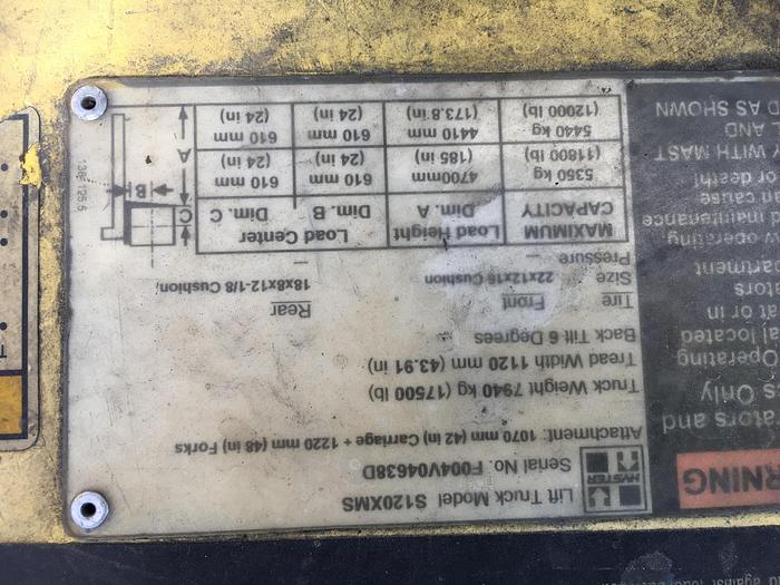 Used 2012 Hyster S120XMS