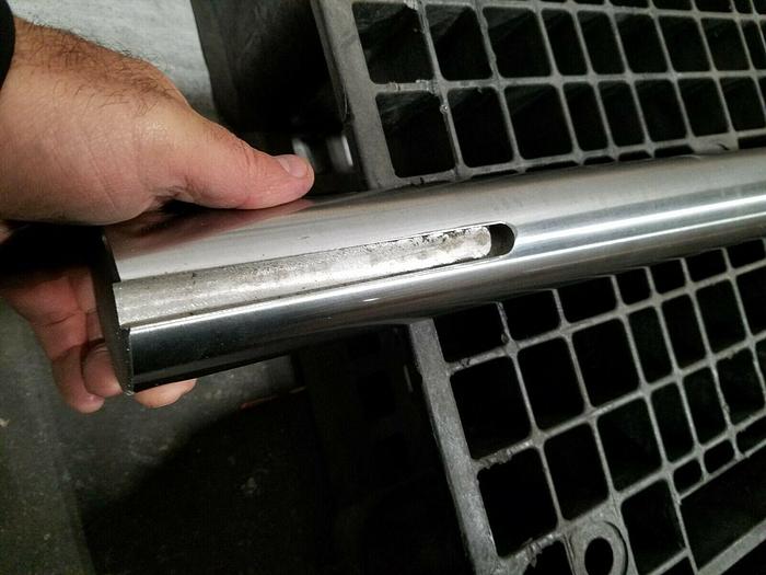 Used Stainless Steel Motor Drive Shaft with keyways 2-1/4" Dia. x 45"