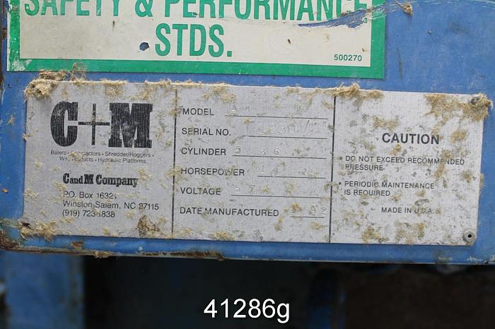 Used General Hydraulics 315-60l Vertical Baler #41286