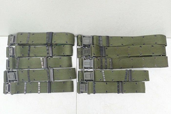 Used Lot of 10 U.S. Military LC-2 Green Pistol Belts, Size Medium, Waist Under 30"