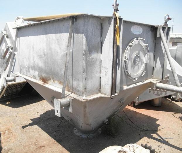 Used Hopper, 125 CF, S/st, 70" X 70" X 64", Valve, #S741230