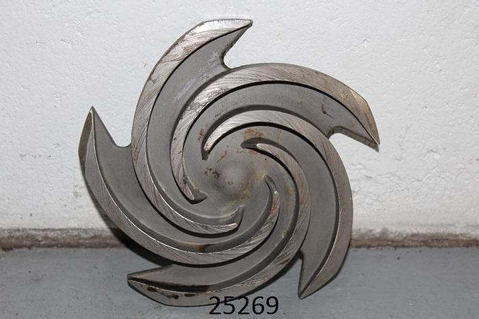 Used Goulds 3196 Impeller, Goulds 3196, 1X1.5X8, 5-Vane, 8" Diameter, Stainless Steel #25269