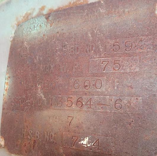 Used Tank, 350 Gallon, 316 S/st, 75 PSI, 44" x 54", DT/DB, (2) #S742479