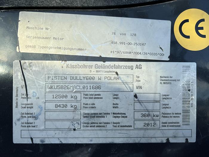 Gebraucht 2012 PistenBully 600 Polar W