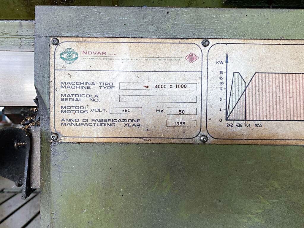 Used Novar KBF 4000 x 1000 - CNC Milling - 1988