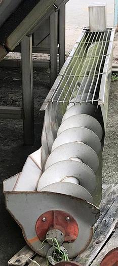 Used Binge (hopper) – for 30 m3 of meat discards. This binge contains two stainless steel (new) conveyors – each controlled by separate Reynold gear motors.