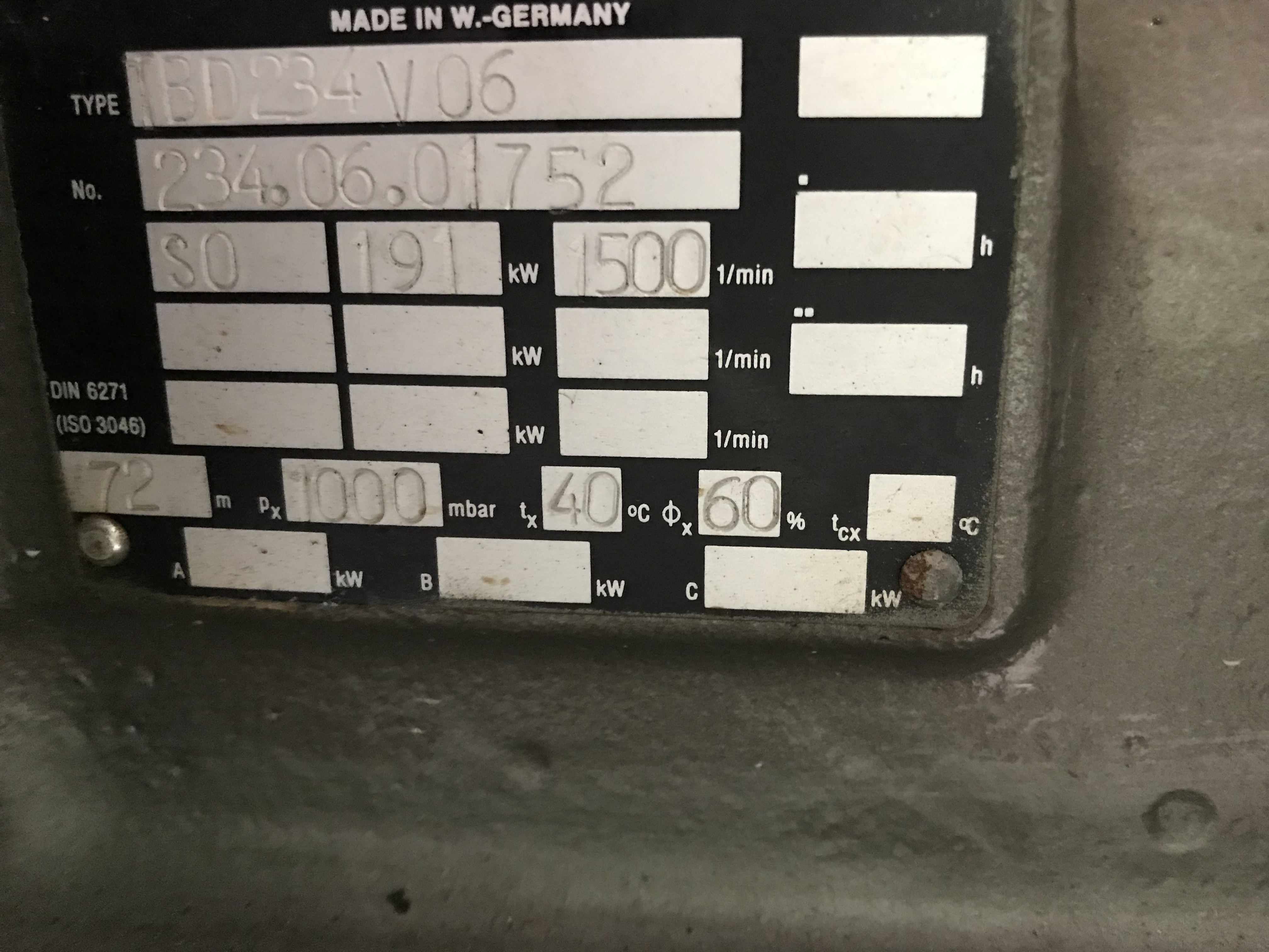 Used 1988 MWM TBD 234-V6 / A.VAN KAICK GEN.SET 250 KVA