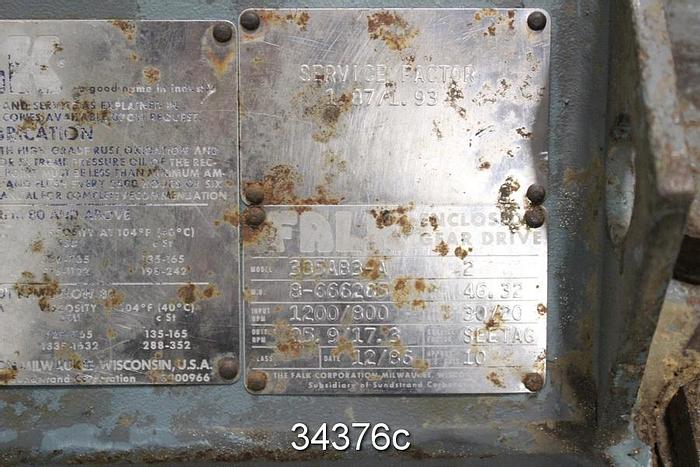 Used Falk Enclosed Gear Drive, 46.32/1 Ratio #34376