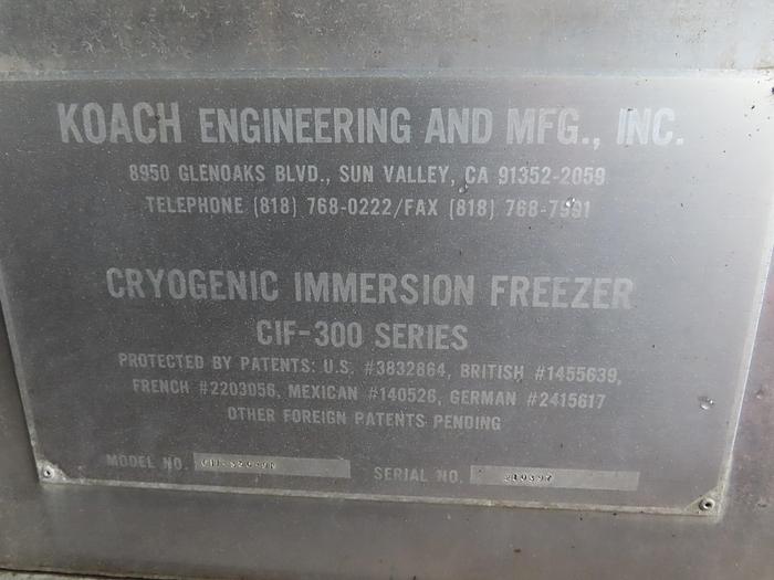 Used Koach Nitrogen Freeze Tunnel