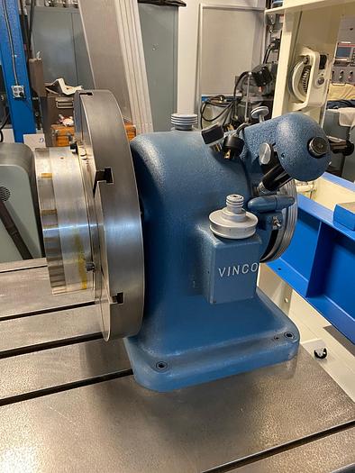 Used Vinco Precision Gear Inspection Unit Rotary Table, Tailstock on T-Slotted Base