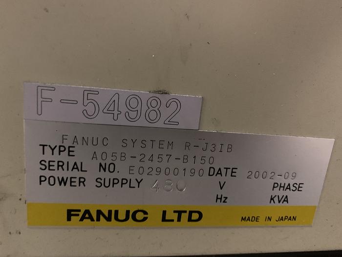 Used FANUC S-500iB WITH RJ3iB CONTROL 15KG X 2757MM REACH 6 AXIS ROBOT
