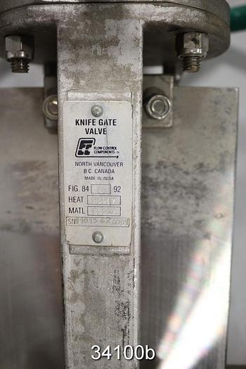 Used FCC 6" Hand Operated Knife Gate Valve #34100