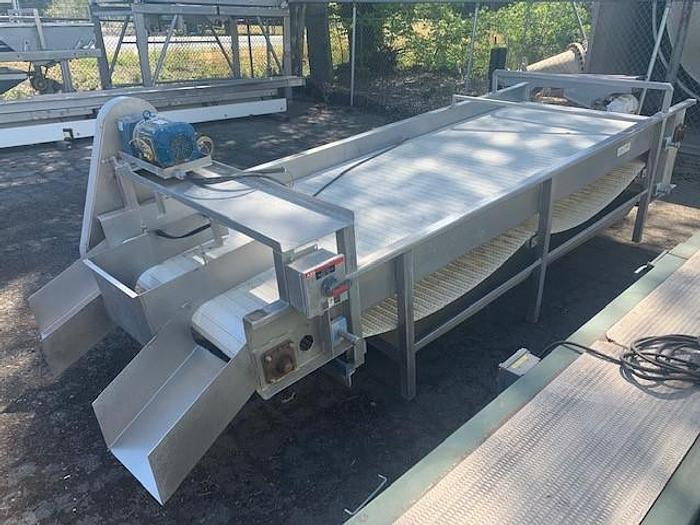 Used Stainless Steel Incline Feed Conveyor 48" Wide x 140" Long