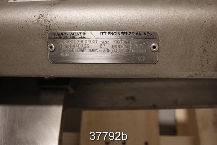 Used Fabri 10" Hand Operated Knife Gate Valve #37792