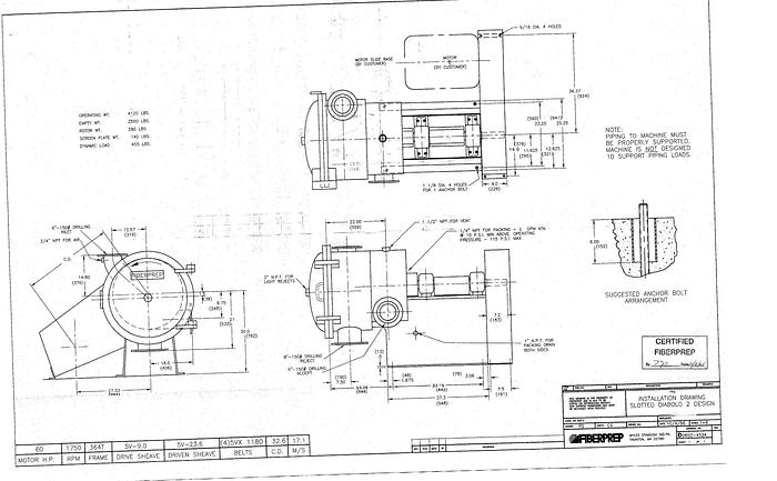 Used Fiberprep DIABOLO-SLOTS Diabolo Slots Detrashing / Tailing Screen, 0.008" Slotted Basket, With Spare Rotor #26352