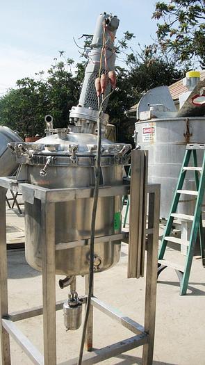 Used Tank, 50 Gallon, 316L Stainless Steel, Agitated, 50 PSI, DCI, DT/DB, B #S741884