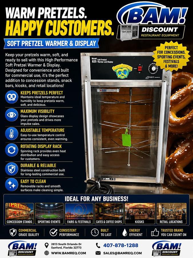 Used Gold Medal Model 825 SuperPretzel Soft Pretzel Warmer & Display Case