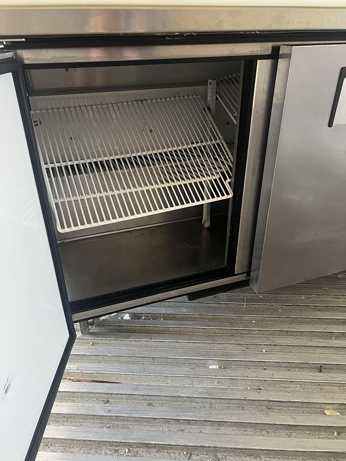 Refurbished TRUE Two Door Sandwich Prep Table Commercial Refrigerated Prep Station