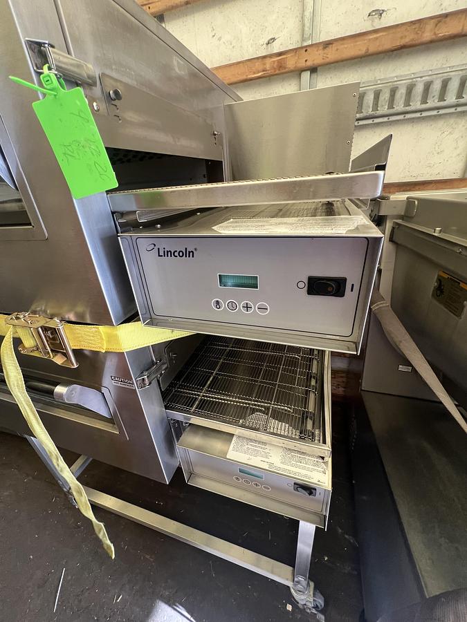 Refurbished Lincoln Double Stack Electric Conveyor Pizza Oven Commercial Dual Deck
