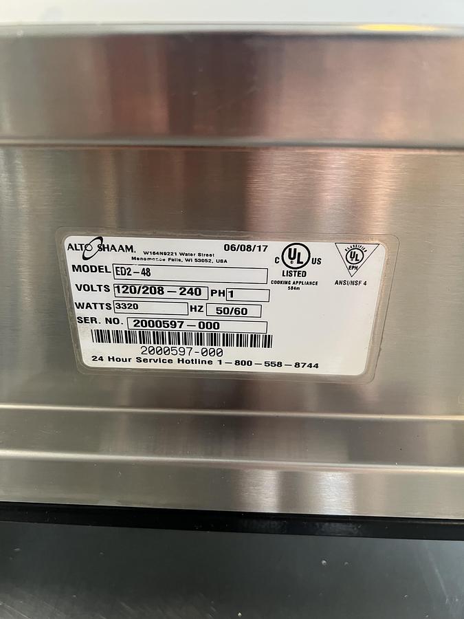 Refurbished Alto-Shaam ED2-48 Heated Food Display Case – 48” Curved Glas